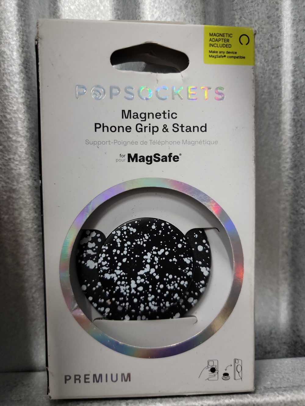 PopSocket Magnetic Phone Grip & Stand - Black with White Speckle
